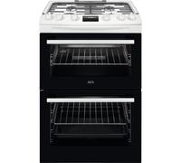 AEG CGX6130ACW 600mm Double Gas Cooker 4-Burner Gas Hob White