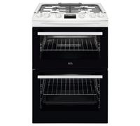 Aeg Cgx6130Acw - White 60Cm Freestanding Gas Double Oven Cooker - Catalytic, 83L Main Oven - A Energy
