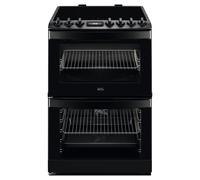 AEG 6000 SteamBake CIB6743MCB 60cm Double Oven Electric Cooker with - Black - A Rated, Black