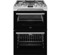AEG CKX6540ACM Dual Fuel Cooker with Double Oven, Stainless Steel A