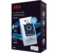 AEG Cylinder S-Bag, 4 x Dust Bags For Vacuum Cleaner, GR201S, Lasts 50% Longer, High Filtration Efficiency, Hygienic Closing Function