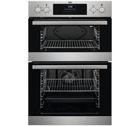 AEG 6000 Built In Electric Double Oven DEB331010M, Multilevel Cooking, 66L Main Capacity, 875x560x550 mm, Enamel Cleaning, LED Display, Stainless Steel