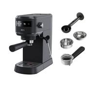 AEG EC6-1-6BST Espresso Portafilter Machine/Slim Design/Thermoblock Technology / 15 Bar / 3 Inserts for 1-2 Cups & ESE Pads/Touch Control Panel/Milk Foam Nozzle / 1 L Water Tank/Black
