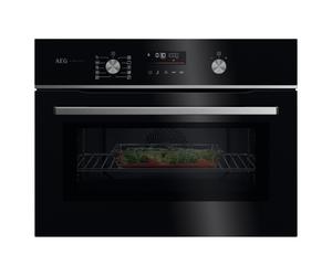 AEG Exclusiv 60cm Series 6000 Built In Combi Microwave For Tall Housing GK6NK40FB Black