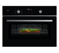 AEG GK6NK401B 60cm Series 6000 Built In Combi Microwave For Tall Housing - BLACK