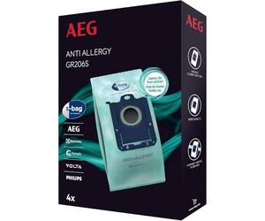 AEG GR206S S-Bag Synthetic Vacuum Cleaner Bags, 4 Pack | 4-pack S-bag dust bags, synthetic, fits VX4, VX6, VX7, VX8, AB61