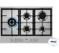 AEG HGB75500SM 3000 5 Burner Gas Hob, Stainless Steel