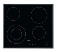 AEG 3000 Series Ceramic Hob HK624010FB, Built-in Hob, 4 Zones with extendable cooking zone, 60cm, Heat Indicators, Touch Controls, Child Safety Lock, OptiFix - One Step Install, 38x560x490mm, Black