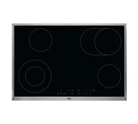 AEG HK834060XB Electric Hob in Black Glass with Steel Trim