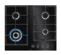 AEG HKB64450NB 59cm Series 8000 4 Burner Hob2Hood FlameLight Gas On Glass Hob - BLACK