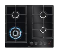 AEG HKB64450NB 59cm Series 8000 4 Burner Hob2Hood FlameLight Gas On Glass Hob - BLACK