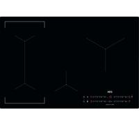 AEG 6000 Series Bridge Induction Hob IKX84443CB, 80 cm, 4 Cooking Zones with Hob2Hood, PowerBoost, OptiFix One Step Install, EcoTimer Energy Saver, Child Lock, Minute Minder, 44x750x490mm, Black