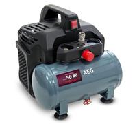AEG KL6 Quiet Powerful Compressed Air Compressor for Workshop, Home, Hobbies, Versatile, Maintenance-Free, Oil-Free, 56 dB, Engine Power 1.5 HP, 6 Litre Tank, 8 Bar, 206 L/min