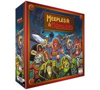 AEG Meeples & Monsters | Fantasy Bag Building Strategy Board Game | Train Warriors, Clerics, Knights & Mages, Defend The Town | 2-4 Players | Ages 14+