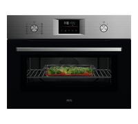 AEG 6000 Series CombiQuick Microwave and Built-in Oven OK6NK40M, 44L, Integrated Oven with Turbo Grill, Pizza Setting, Defrost/Reheating, LED display, Delay Start, 450x560x550mm, Stainless Steel