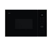 AEG OS5MG20EB Built-in Microwave, 20L, 800W, Grill, LED Display, Electronic Opening, Black with Stainless Steel Finish, Anti-Fingerprint