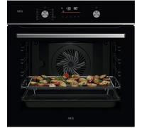AEG OS6PB511AB Multifunction Oven, 71 L, Pyrolytic Cleaning, 9 Functions, 45 Automatic Programs, Thermal Probe, AirFry Tray, LED Display, WiFi Connectivity, Black