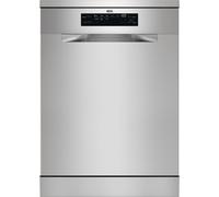 AEG SatelliteClean Dishwasher Freestanding Silver 14 Place AirDry MaxiFlex FFB74917ZM
