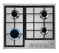 AEG HGE64200SM 3000 Series 60cm 4 Burner Gas Hob with Wok Burner -Stainless Steel