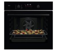 AEG Series 6000 Pyrolytic SteamBake Multifunction Single Oven TS6PB521AB Black