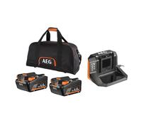 AEG - SETLL1840S - Pack of 2 4Ah 18 Volt Batteries (PRO18V) and Charger - Comes in Storage Bag