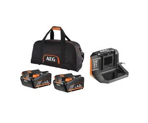 AEG - SETLL1840S - Pack of 2 4Ah 18 Volt Batteries (PRO18V) and Charger - Comes in Storage Bag