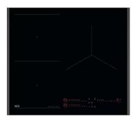 AEG TI63IQ3BFB Induction Hob, 60 cm, 3 Cooking Zones, SenseBoil & SenseFry, FlexiPuente, Hob2Hood System System, PowerBoost and Pause Function, Independent Slide Controls, Black