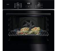 AEG TU5AB21FSB - 5000 Series Multifunctional Oven SurroundCook, 72 L, LED Display, AquaClean Cleaning, 9 Functions, Retractable Controls, Telescopic Rails 1 Level, Black Glass, Stainless Steel