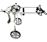 AEGCAOJH Dog Wheelchair Adjustable Dog Cart Wheels 2 Wheels Hind Leg Rehabilitation Veterinarian Approved Light Weight Easy Assemble For Handicapped Small Dog/Doggie/Puppy (1-75Kg) (Silver