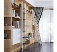 AEGCAOJH Retractable Rolling Library Ladder Hardware Kit - Sliding Track With Floor Roller For Vertical Storage, No Floor Space Required - Easy Install(Size:3.3ft/100cm track kit)