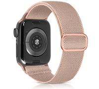 Aegce Elastic Sport Band Compatible with Apple Watch 41mm 40mm 38mm for Men Women, Stretchy Solo Loop Nylon Strap Compatible for iWatch Series SE 10 9 8 7 6 5 4 Ultra, Rose Pink
