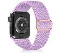 Aegce Elastic Sport Band Compatible with Apple Watch 49mm 46mm 45mm 44mm for Men Women, Stretchy Solo Loop Nylon Strap Compatible for iWatch Series SE 10 9 8 7 6 5 4 Ultra, Lavender