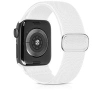 Aegce Elastic Sport Band Compatible with Apple Watch 49mm 46mm 45mm 44mm for Men Women, Stretchy Solo Loop Nylon Strap Compatible for iWatch Series SE 10 9 8 7 6 5 4 Ultra, White