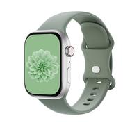 Aegce Silicone Sport Band Compatible with Apple Watch 41mm 40mm 38mm 42mm Women Men, Soft Strap Replacement Wristband for iWatch Ultra SE 3 2 1 Series 11 10 9 8 7 6 5 4, Sage Green S/M