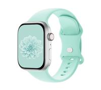 Aegce Silicone Sport Band Compatible with Apple Watch 41mm 40mm 38mm 42mm Women Men, Soft Strap Replacement Wristband for iWatch Ultra SE 3 2 1 Series 11 10 9 8 7 6 5 4, Turquoise S/M