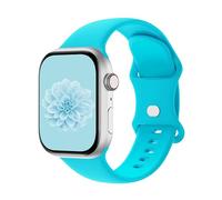 Aegce Silicone Sport Band Compatible with Apple Watch 41mm 40mm 38mm 42mm Women Men, Soft Strap Replacement Wristband for iWatch Ultra SE 3 2 1 Series 11 10 9 8 7 6 5 4, Teal S/M