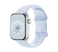 Aegce Silicone Sport Band Compatible with Apple Watch 41mm 40mm 38mm for Women Men, Soft Strap Replacement Wristband for iWatch Series Ultra SE 10 9 8 7 6 5 4 3 2 1, Light Blue M/L