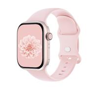 Aegce Silicone Sport Band Compatible with Apple Watch 45mm 44mm 46mm 49mm Women Men, Soft Strap Replacement Wristband for iWatch Ultra SE 3 2 1 Series 11 10 9 8 7 6 5 4, Light Pink M/L