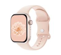Aegce Silicone Sport Band Compatible with Apple Watch 45mm 44mm 46mm 49mm Women Men, Soft Strap Replacement Wristband for iWatch Ultra SE 3 2 1 Series 11 10 9 8 7 6 5 4, Pink Sand M/L