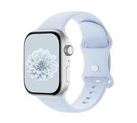 Aegce Silicone Sport Band Compatible with Apple Watch 45mm 44mm 46mm 49mm Women Men, Soft Strap Replacement Wristband for iWatch Ultra SE 3 2 1 Series 11 10 9 8 7 6 5 4, Light Blue S/M
