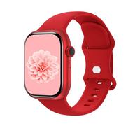 Aegce Silicone Sport Band Compatible with Apple Watch 46mm 45mm 44mm 42mm 49mm for Women Men, Soft Strap Replacement Wristband for iWatch Series SE 10 9 8 7 6 5 4 3 2 1 Ultra, Red M/L