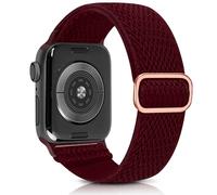 Aegce Stretchy Adjustable Sport Band Compatible with Apple Watch 41mm 40mm 38mm for Men Women, Elastic Solo Loop Nylon Strap Compatible for iWatch Series SE 9 8 7 6 5 4 3 2 Ultra, Wine Red