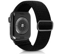 Aegce Stretchy Adjustable Sport Band Compatible with Apple Watch 45mm 44mm 42mm 49mm for Men Women, Elastic Solo Loop Nylon Strap Compatible for iWatch Series SE 9 8 7 6 5 4 3 2 Ultra, Black