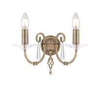 Aegean 2 Light Indoor Candle Wall Light Aged Brass E14 Netlighting Yellow One Size