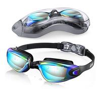 aegend Mirrored Swimming Goggles 2.0 No Leaking Anti Fog UV Protection Triathlon Swim Goggles Mirrored Coated Free Protection Case Adult Men Women Youth Kids Child, Black