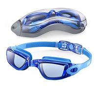 aegend Swimming Goggles, Mirrored Swim Goggles No Leaking Anti Fog UV Protection Triathlon Swim Goggles with Free Protection Case for Adult Men Women Youth Kids Child，Blue & Black