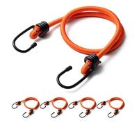Aegero 24inch Bungee Cords with Hooks,5Pcs Heavy Duty Extra Strong Outdoor Elastic Rope,Multi-Purpose Elastic Bungee Straps for Luggage,Camping,Tarps,Bike Rack,Outdoor Tent,Weatherproof（Orange）