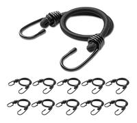Aegero 8inch Bungee Cords with Hooks,10Pcs Heavy Duty Extra Strong Outdoor Elastic Rope,Multi-Purpose Elastic Bungee Straps for Luggage,Camping,Tarps,Bike Rack,Outdoor Tent,Weatherproof（Black）…