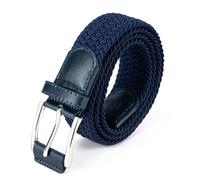 Aegero Mens Belt, Canvas Elastic Fabric Woven Stretch Multicolored Braided Belts for Golf Casual Pants Shirts Jeans, Blue, 30"-34"Waist Adjustable