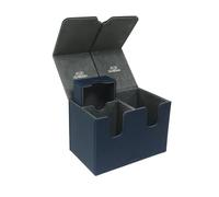 AEGIS GUARDIAN Card Deck Box with Dice Tray for MTG Cards Commander Deck Box Hold 150+ Sleeved Cards, PU Leather Strong Magnet Deck Box Deck Game Case Card Storage Box for TCG CCG, Blue